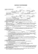 Contract de intretinere